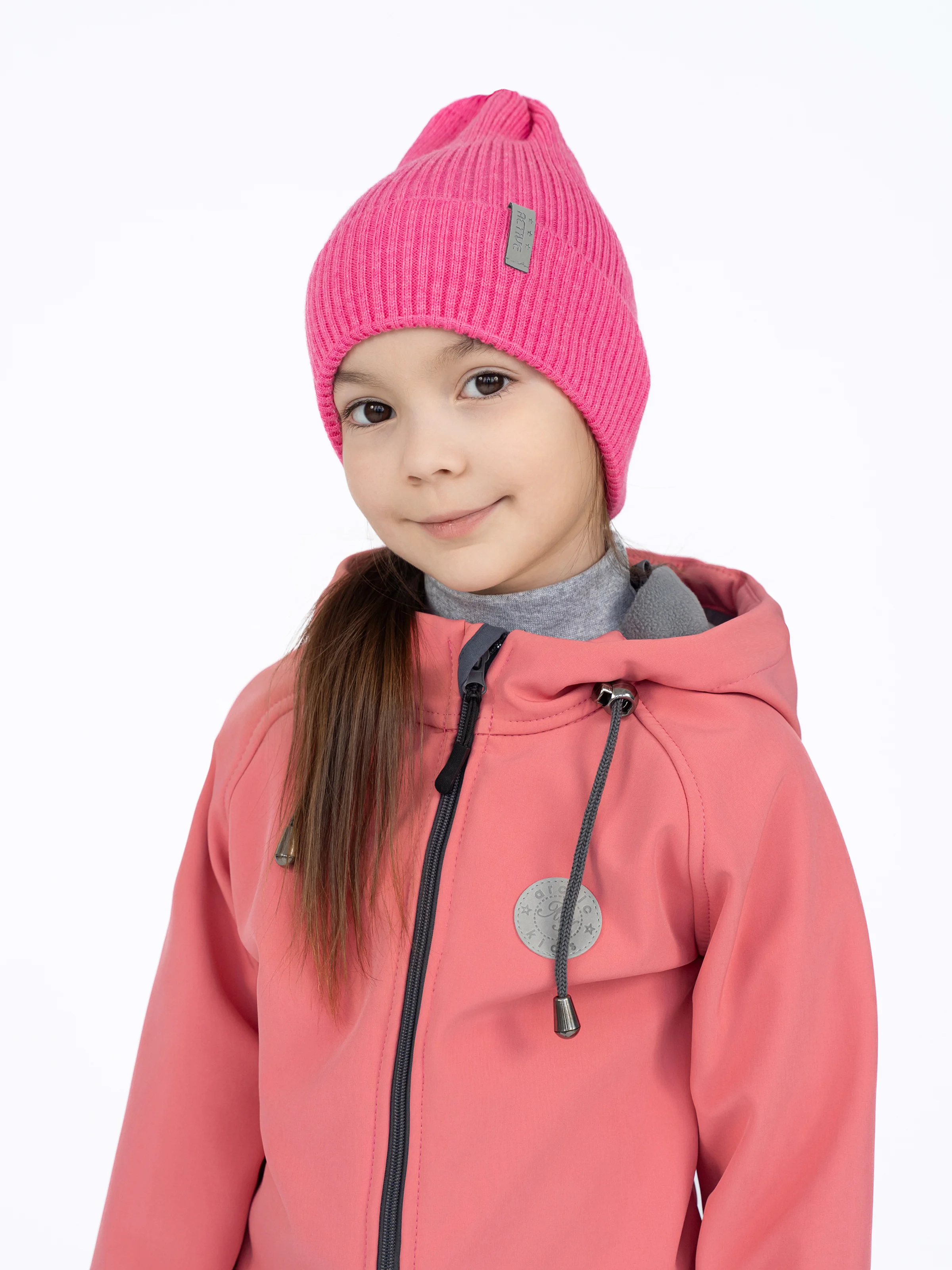 Коралловый шапка демисезонная для девочки для мальчика, Arctic kids