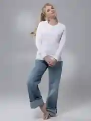 Белый лонгслив женский базовый белый, джемпер, хлопок