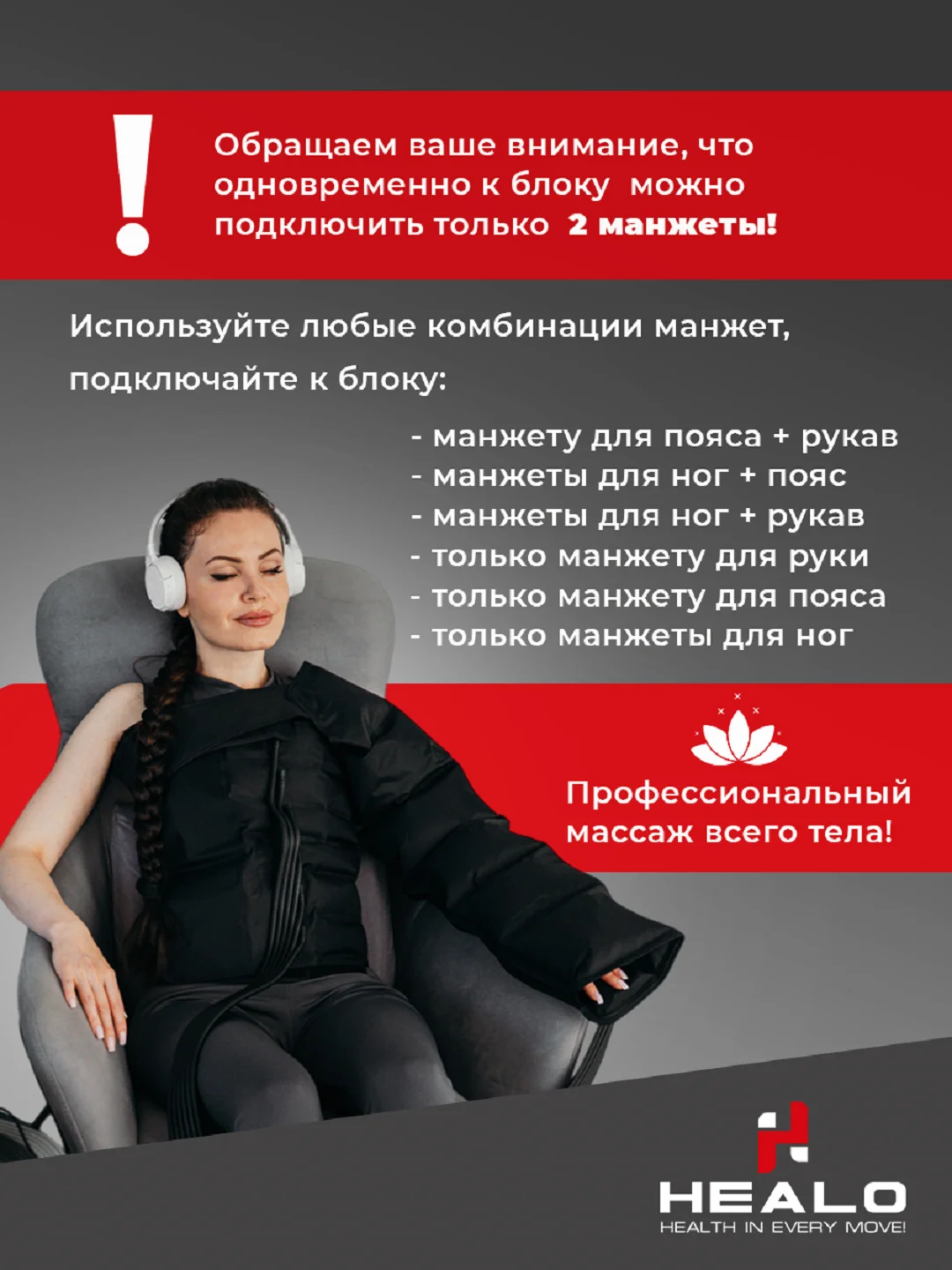Массажер для ног, рук и талии, лимфодренажный массажер CM2731-M4Pro-4 режима 6 камер