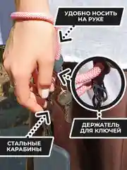 Шнурок для телефона и ключей, 30 см, розовый неон