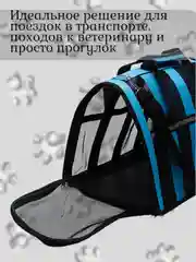 Синий сумка-переноска для домашних животных, от 3 до 8 кг