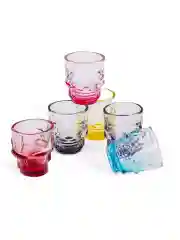 Прозрачный набор стопок SKULL COLORS 6шт 50мл