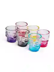 Прозрачный набор стопок SKULL COLORS 6шт 50мл