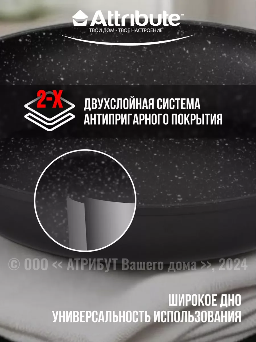 Черный сковорода ROCK индукция