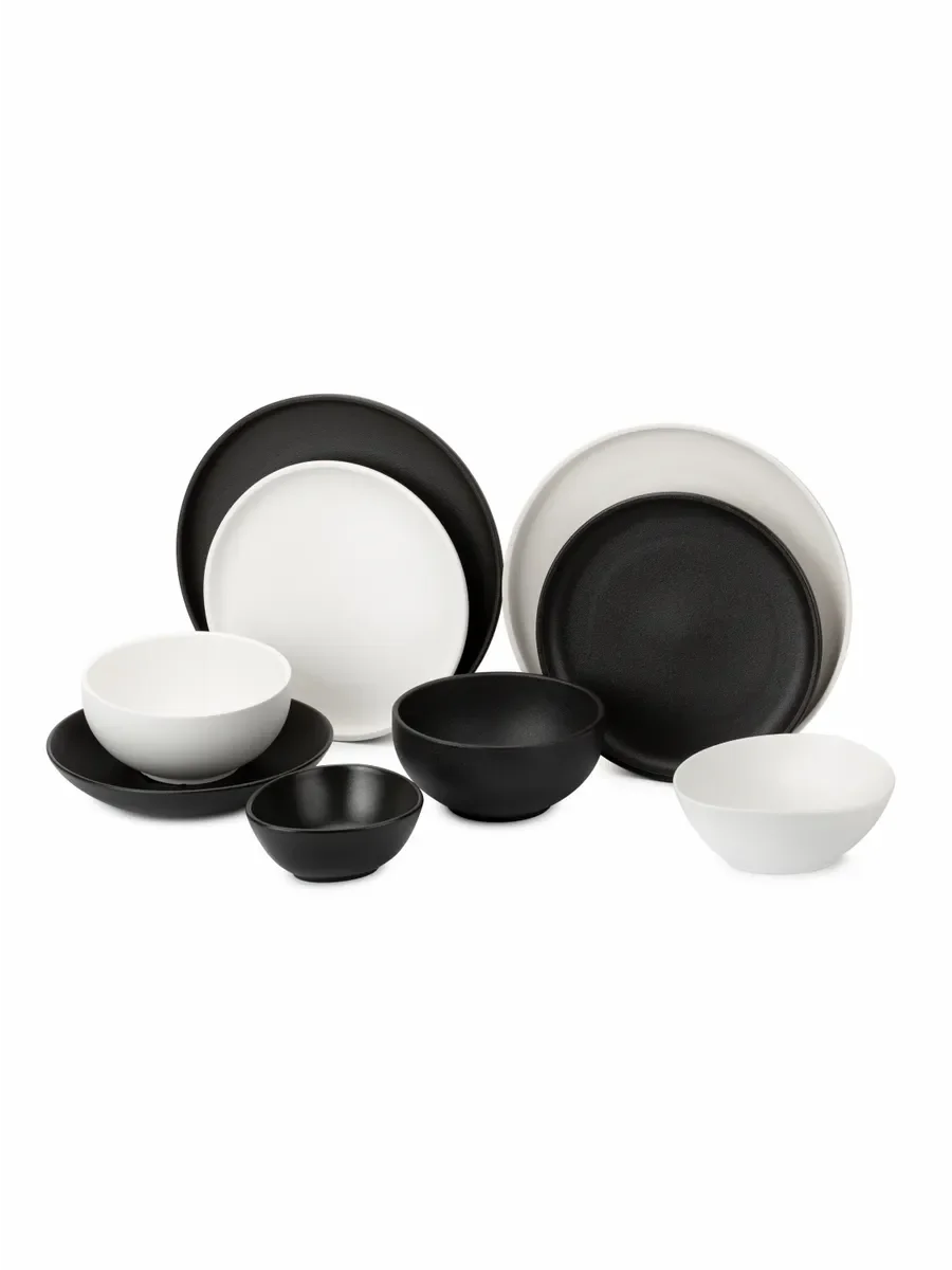 Белый набор столовый ROCK BLACK&WHITE на 4 персоны(32 предметов)