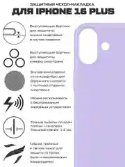 Чехол-накладка Krutoff Silicone Case для iPhone 16 Plus лаванда