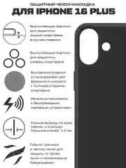 Чехол-накладка Krutoff Silicone Case для iPhone 16 Plus черный