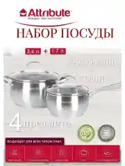 Серебряный набор кухонной посуды ECLIPSE 4пр