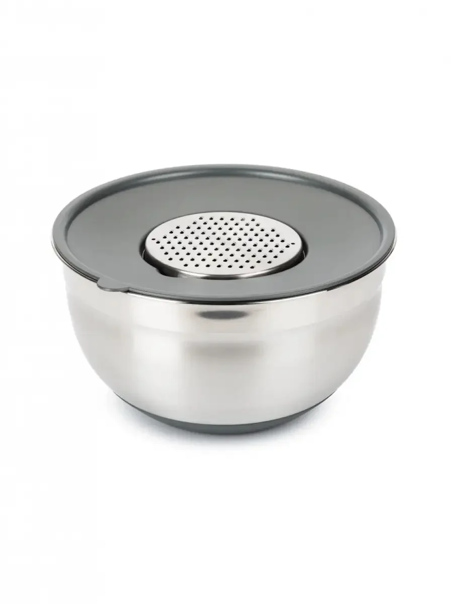 Серебряный миска GRATE IT 3-5л с крышкой 3 терки