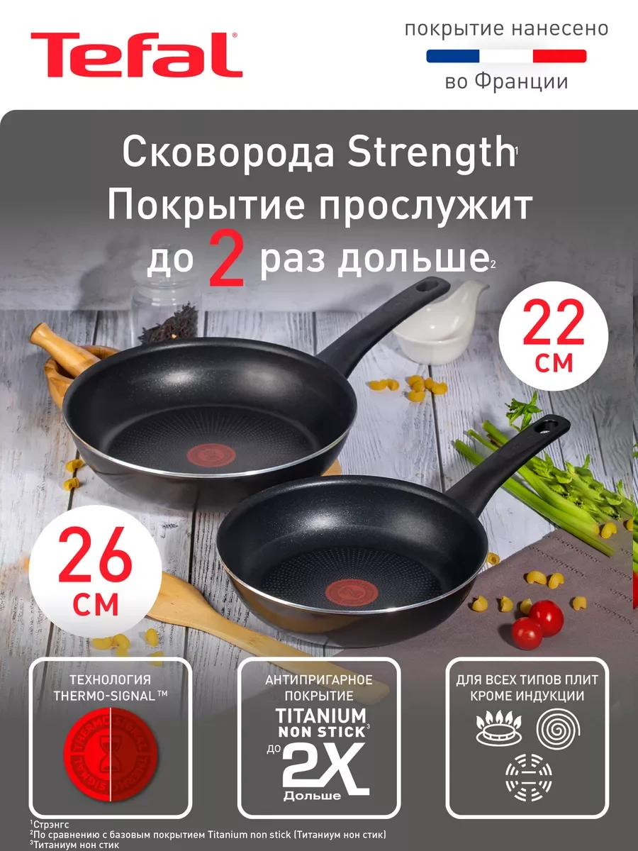 Черный набор сковород STRENGTH 22+26см