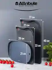 Синий набор досок разделочных 3шт (28x21см + 33x23см + 40x27см)