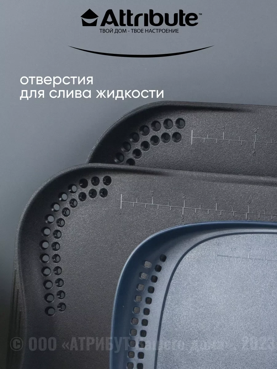 Синий набор досок разделочных 3шт (28x21см + 33x23см + 40x27см)