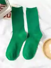 Лесной зеленый носки унисекс, хлопок, высокие, в рубчик