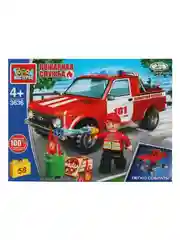 Конструктор Город мастеров Пожарная Lada 4x4 пикап, 58 деталей