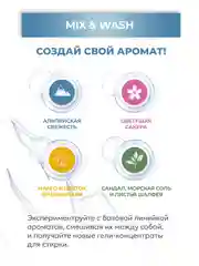 Бирюзовый гель-концентрат для стирки washio универсальный 5 литров