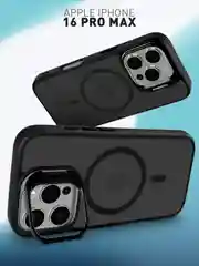 Чехол MagSafe для iPhone 16 Pro Max с подставкой ROSCO, пластиковый с силиконом и магнитом