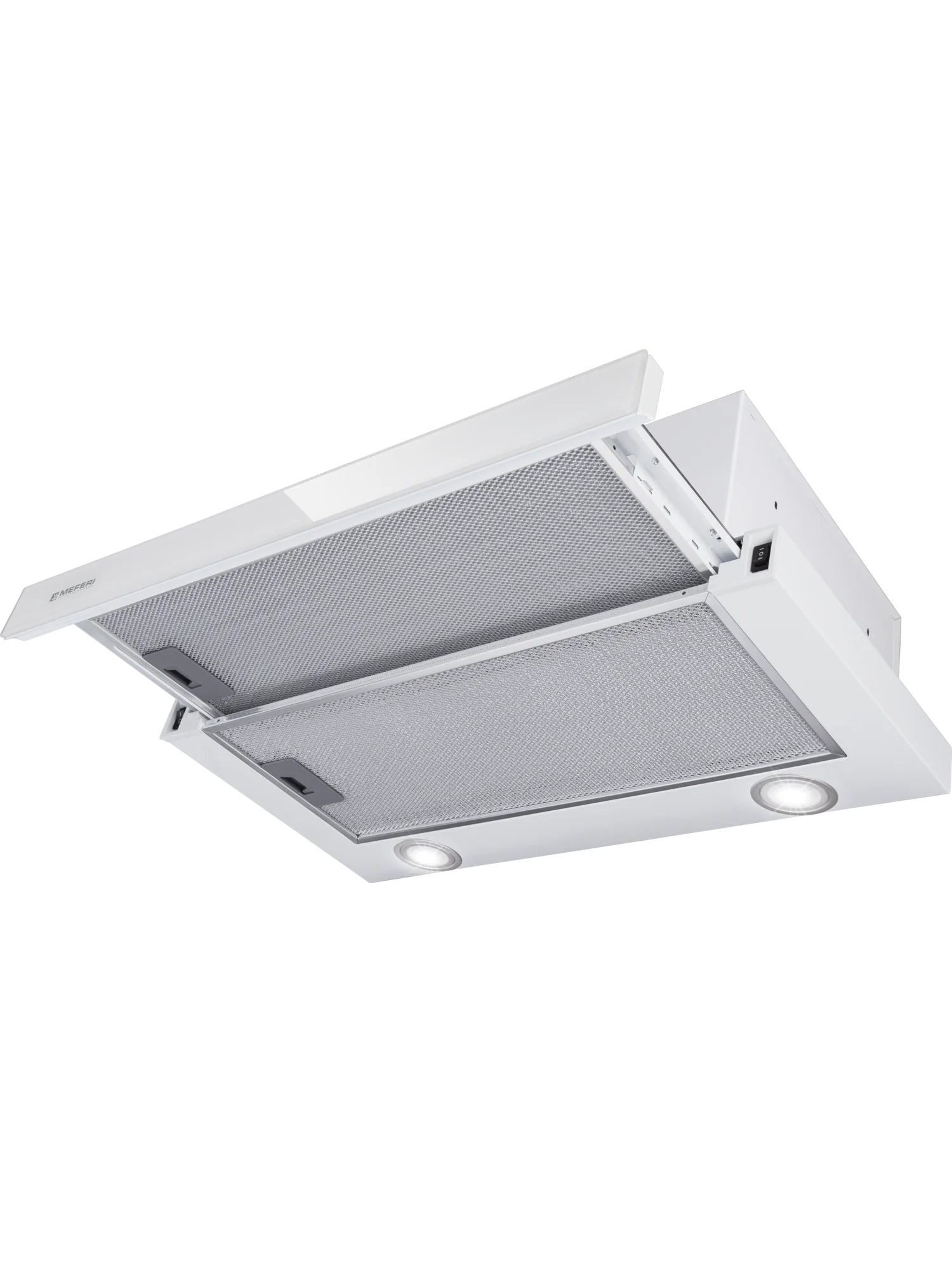 Телескопическая вытяжка MEFERI SLIDEBOX60WH GLASS ULTRA, 60 см, белый