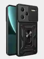 Черный чехол противоударный kick с защитой камеры для Xiaomi Redmi Note 13 Pro Plus +