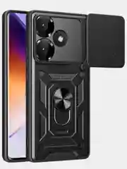 Черный чехол противоударный kick с защитой камеры для Xiaomi Poco F6
