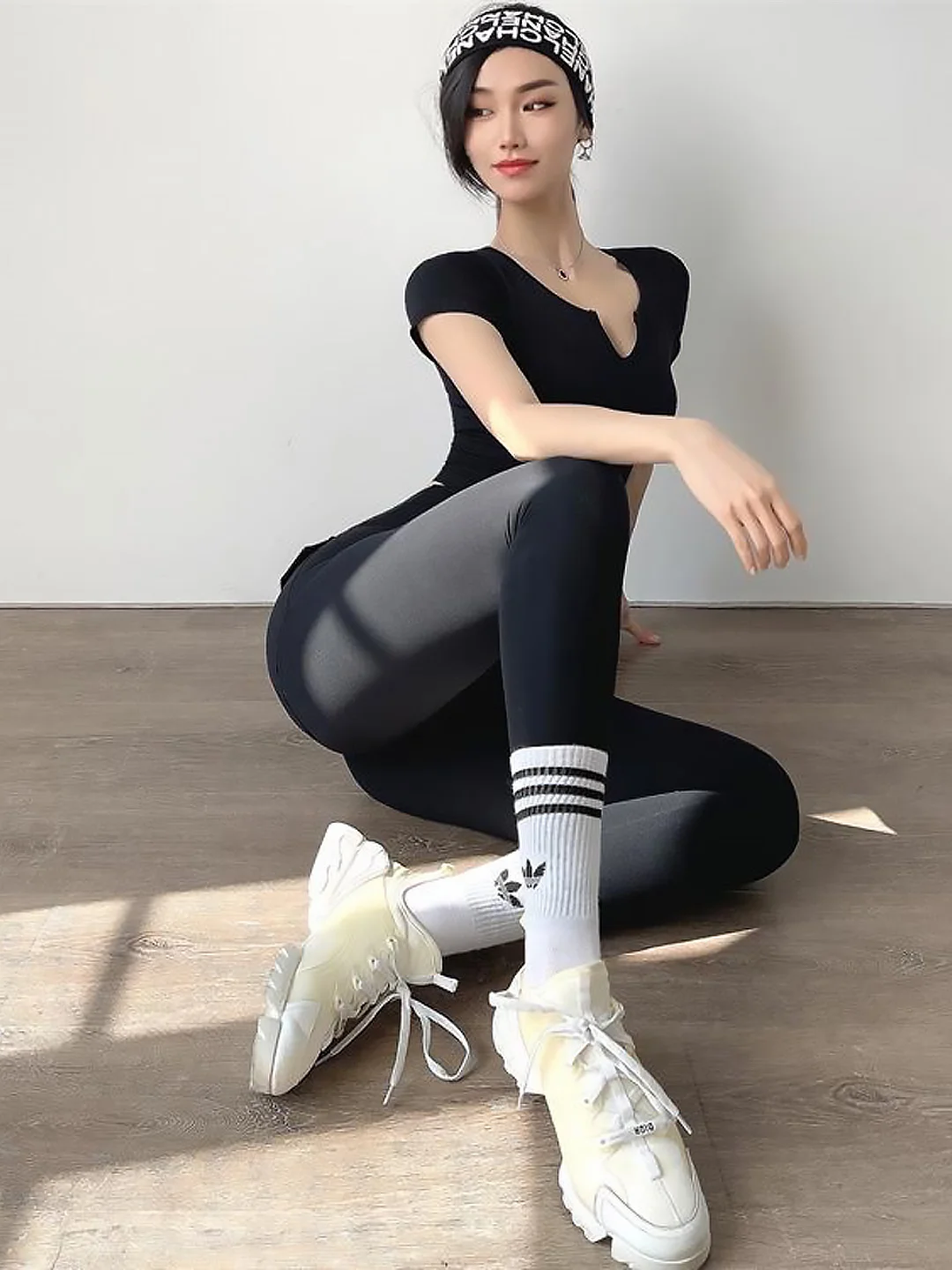 Черный лосины