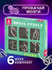 Головоломки металлические ЗОЛОТАЯ СКАЗКА (уровень сложности "ПРОФИ"), набор 6 штук, 662090