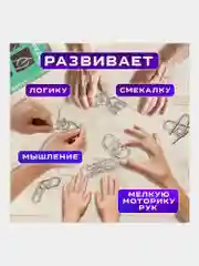 Головоломки металлические ЗОЛОТАЯ СКАЗКА (уровень сложности "ПРОФИ"), набор 6 штук, 662090