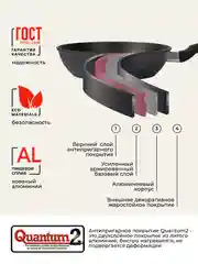 Сковорода 22 см литая с крышкой Unifico My day Grande