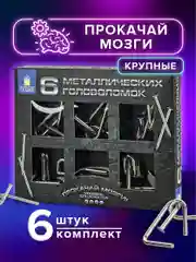 Головоломки металлические для взрослых и детей, развивающие игрушки Золотая Сказка, 664925