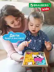 Пазл для малышей Brauberg Kids, 665251, деревянный Монтессори от 3 лет, сортер головоломка