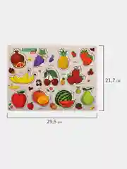 Рамка вкладыш Brauberg Kids, 665254, деревянная Монтессори от 3 лет, сортер Фрукты и ягоды