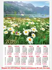 Багровый листовой календарь 2025г. А3 40 видов.Символ года. Православный Мусульманский Природа и др