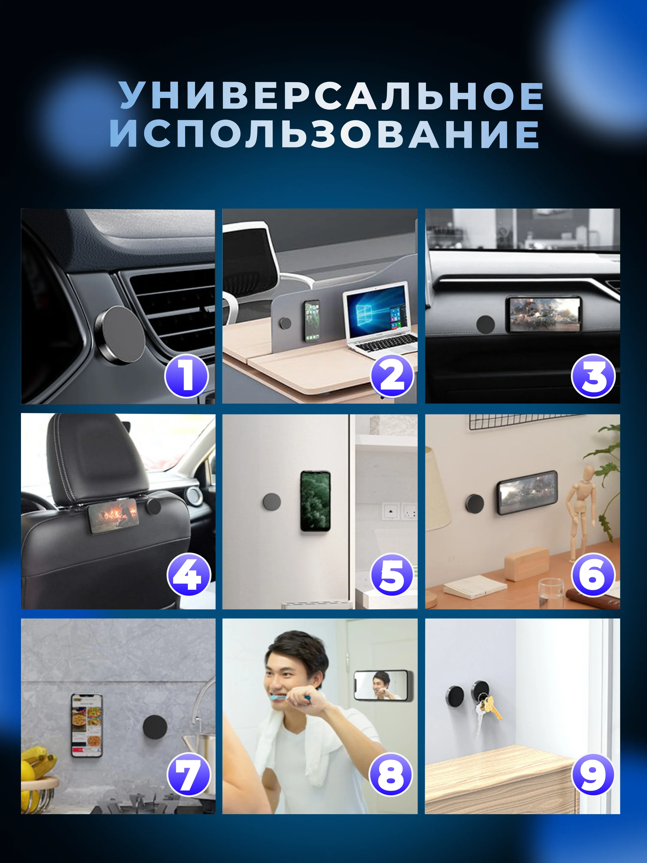 Держатель для телефона, магнитный, автомобильный