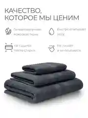 Угольный набор махровых полотенец Unifico Nature из 3 шт