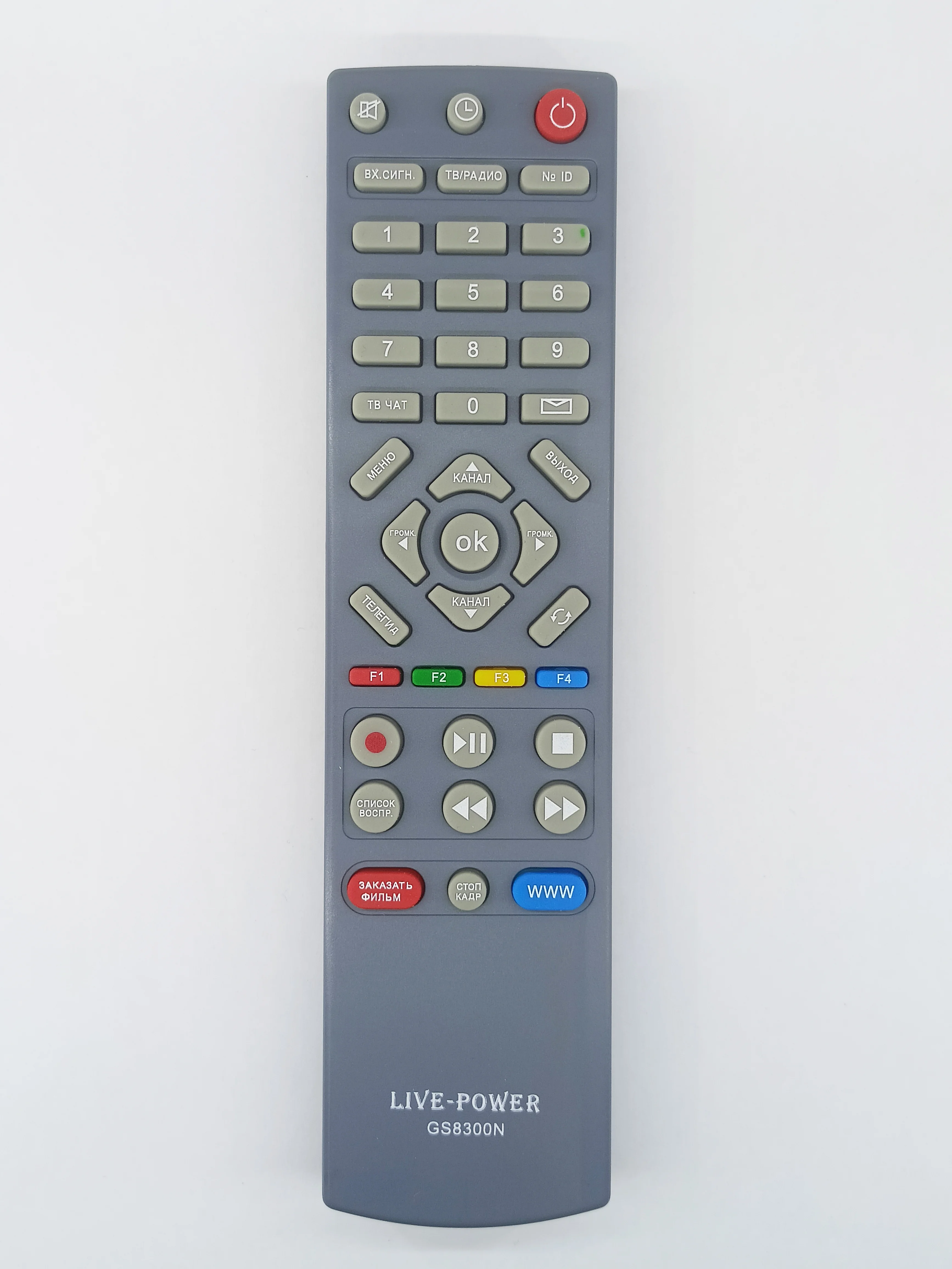Серый пульт ДУ для ТРИКОЛОР GS8300N (GS8304)