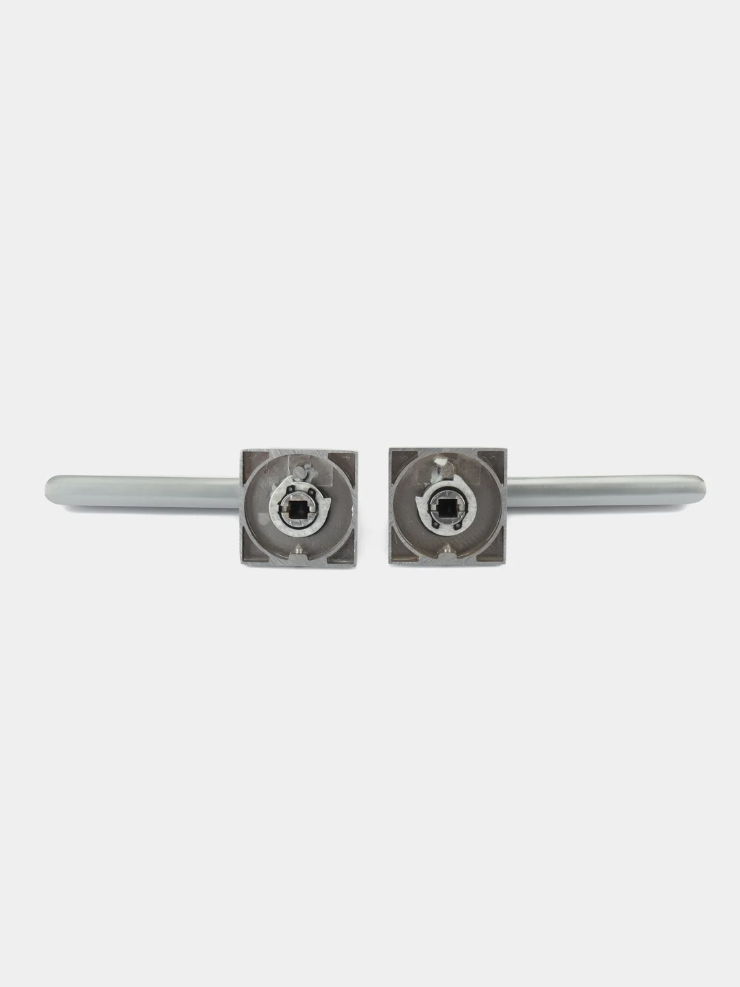 Серебряный ручка дверная цинковом основании ABRISS R21.190 MCP/BL (Матовый хром/черная вставка)