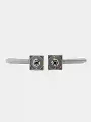 Серебряный ручка дверная цинковом основании ABRISS R21.190 MCP/BL (Матовый хром/черная вставка)