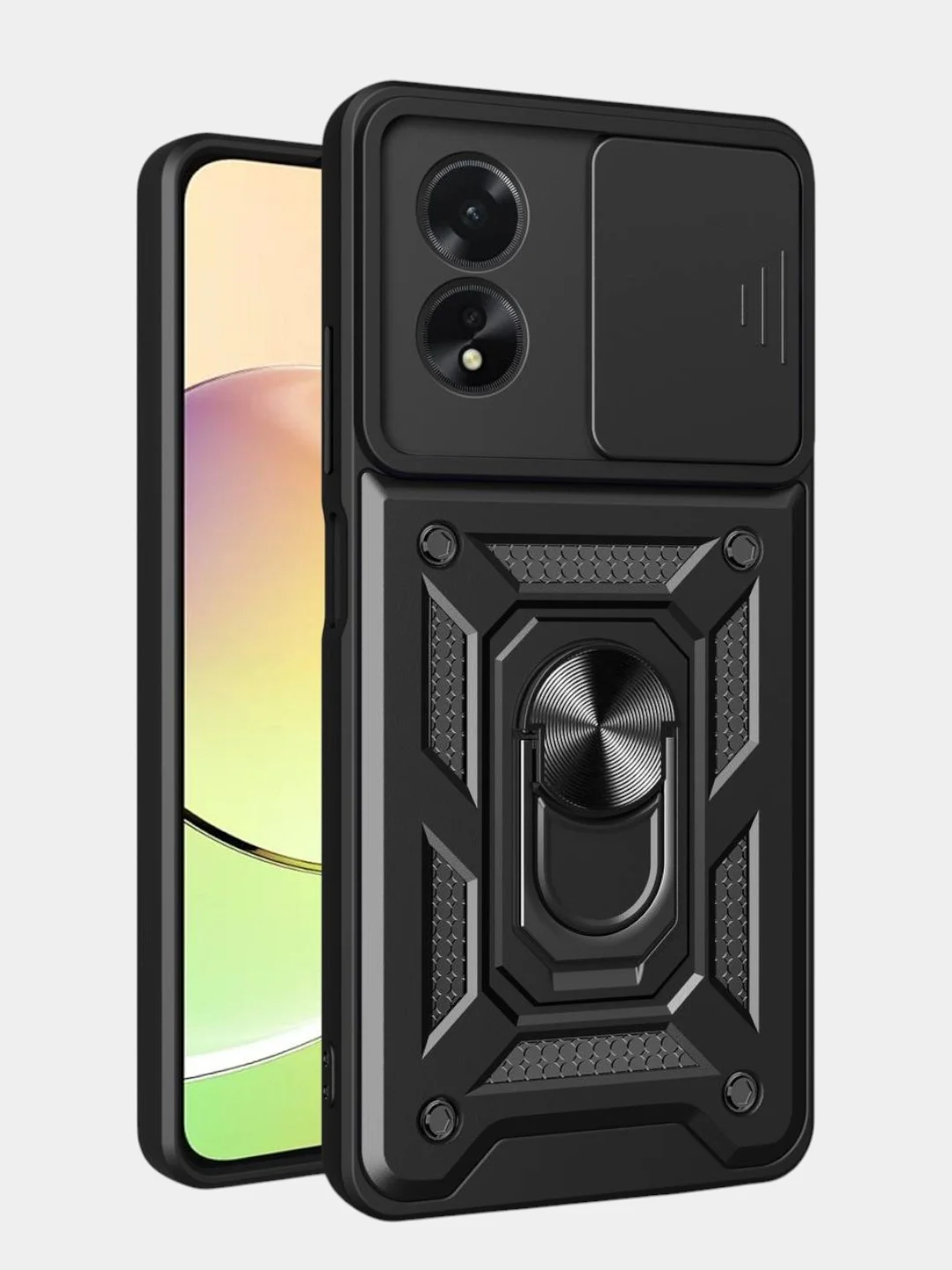 Черный чехол противоударный kick с защитой камеры для Oppo A18 и Oppo A38