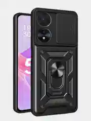 Черный чехол противоударный kick с защитой камеры для Oppo A58