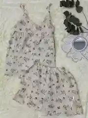 Пижама женская топ и шорты, для девушек и подростков, жатая ткань