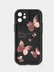 Черный чехол для iPhone 6s/7/8/SE/XR/XS/11/12/13/14/15 Pro/Max/Plus/Mini/силикон/противоударный