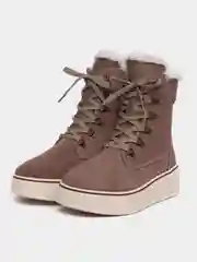 Коричневый ботинки зимние женские Rieker из натуральной кожи