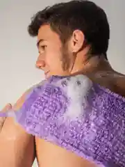 Мочалка для душа, для бани, массажная, с ручками