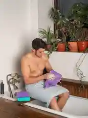 Мочалка для душа, для бани, массажная, с ручками