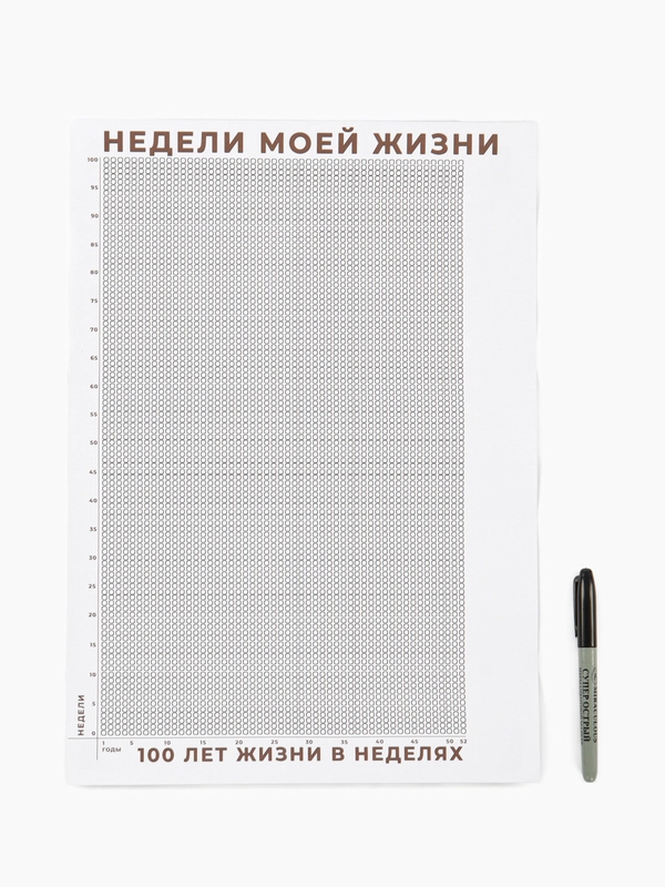 Календарь жизни в неделях, Формат А3, 100 лет в неделях