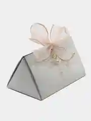 Серый меланж коробка подарочная сборная с лентой