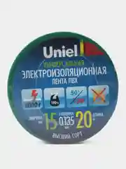 Зеленый изолента ПВХ, 15 мм x 20 м, Uniel