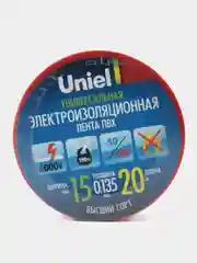 Красный изолента ПВХ, 15 мм x 20 м, Uniel