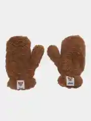 Коричневый варежки плюшевые зимние из искусственного меха женские, подростковые