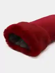 Бордовый варежки замшевые зимние