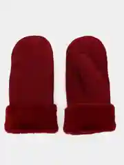 Бордовый варежки замшевые зимние